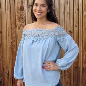 Clear Skies Off Shoulder Blouse